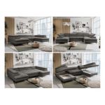 Narożnik PETER U - uniwersalny - ciemnoszary, welwet