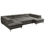 Narożnik PETER U - uniwersalny - ciemnoszary, welwet