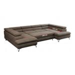 Narożnik PETER U - uniwersalny - brązowy, welwet