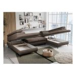 Narożnik PETER U - uniwersalny - brązowy, welwet