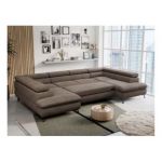 Narożnik PETER U - uniwersalny - brązowy, welwet