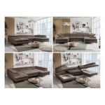 Narożnik PETER U - uniwersalny - brązowy, welwet