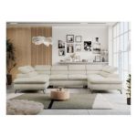 Narożnik PETER U - uniwersalny - beżowy, welwet