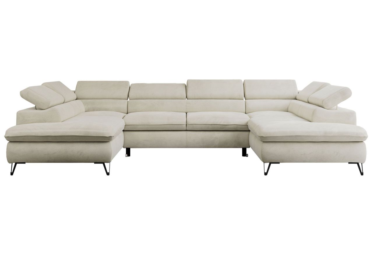 Narożnik PETER U - uniwersalny - beżowy, welwet