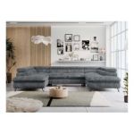 Narożnik PETER U - uniwersalny - szary, sztruks