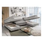 Narożnik PETER U - uniwersalny - jasnoszary, sztruks