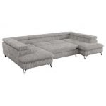 Narożnik PETER U - uniwersalny - jasnoszary, sztruks