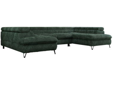 Narożnik PETER U - uniwersalny - ciemnozielony, sztruks