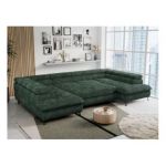 Narożnik PETER U - uniwersalny - ciemnozielony, sztruks