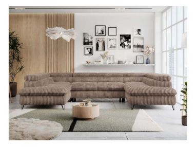 Narożnik PETER U - uniwersalny - brązowy, sztruks