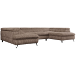 Narożnik PETER U - uniwersalny - brązowy, sztruks