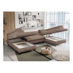 Narożnik PETER U - uniwersalny - brązowy, sztruks