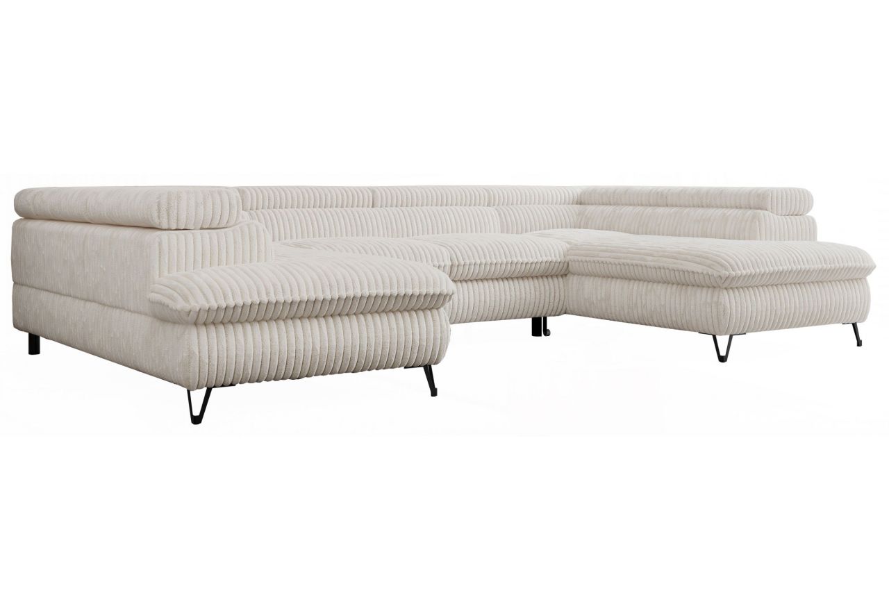 Narożnik PETER U - uniwersalny - beżowy, sztruks