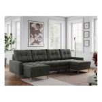 Narożnik ASTRA U - uniwersalny - ciemnoszary, welwet