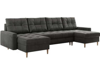 Narożnik ASTRA U - uniwersalny - ciemnoszary, welwet