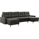 Narożnik ASTRA U - uniwersalny - ciemnoszary, welwet