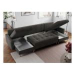 Narożnik ASTRA U - uniwersalny - ciemnoszary, welwet