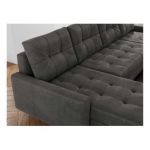 Narożnik ASTRA U - uniwersalny - ciemnoszary, welwet