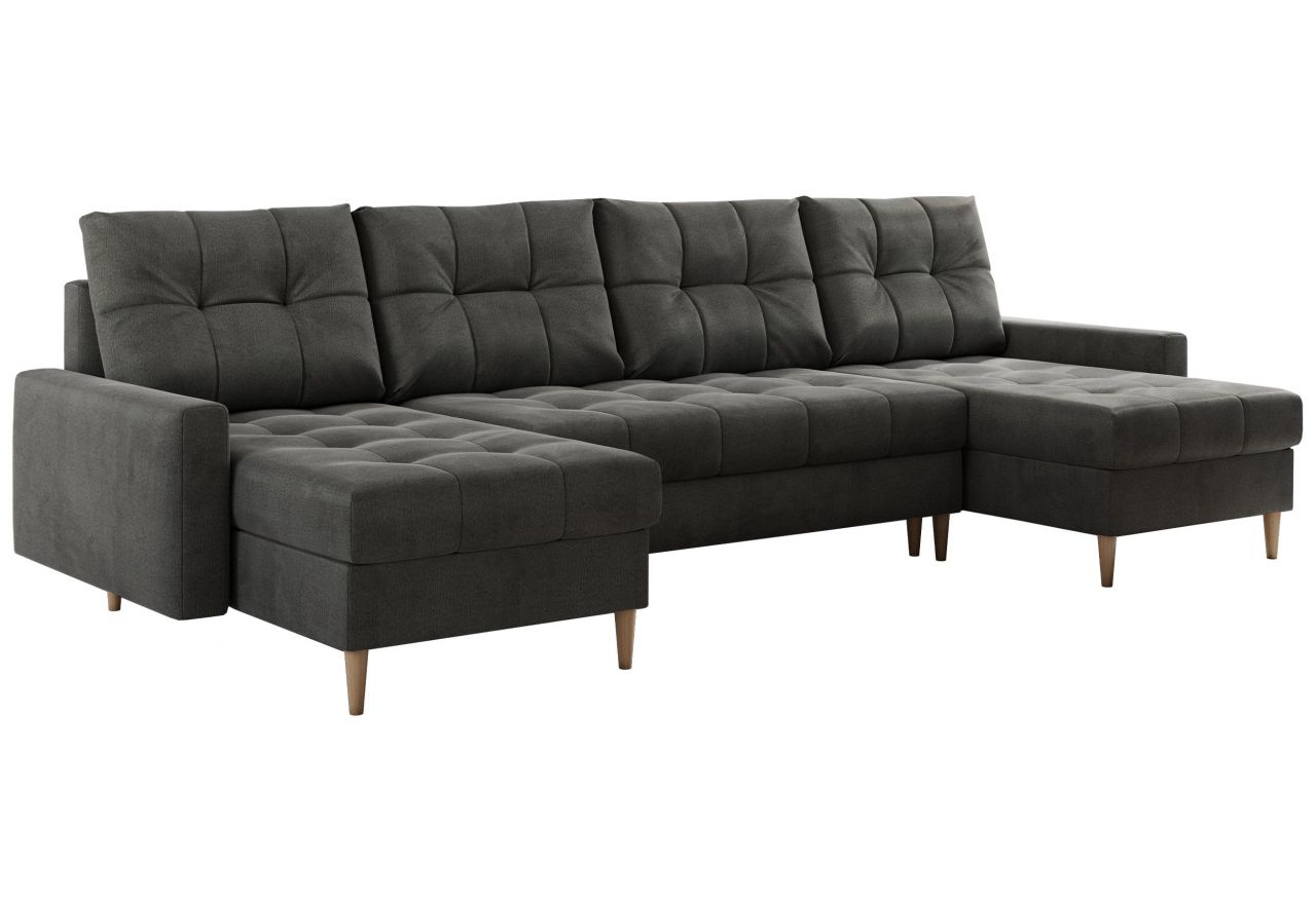 Narożnik ASTRA U - uniwersalny - ciemnoszary, welwet