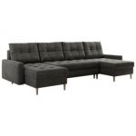 Narożnik ASTRA U - uniwersalny - ciemnoszary, welwet