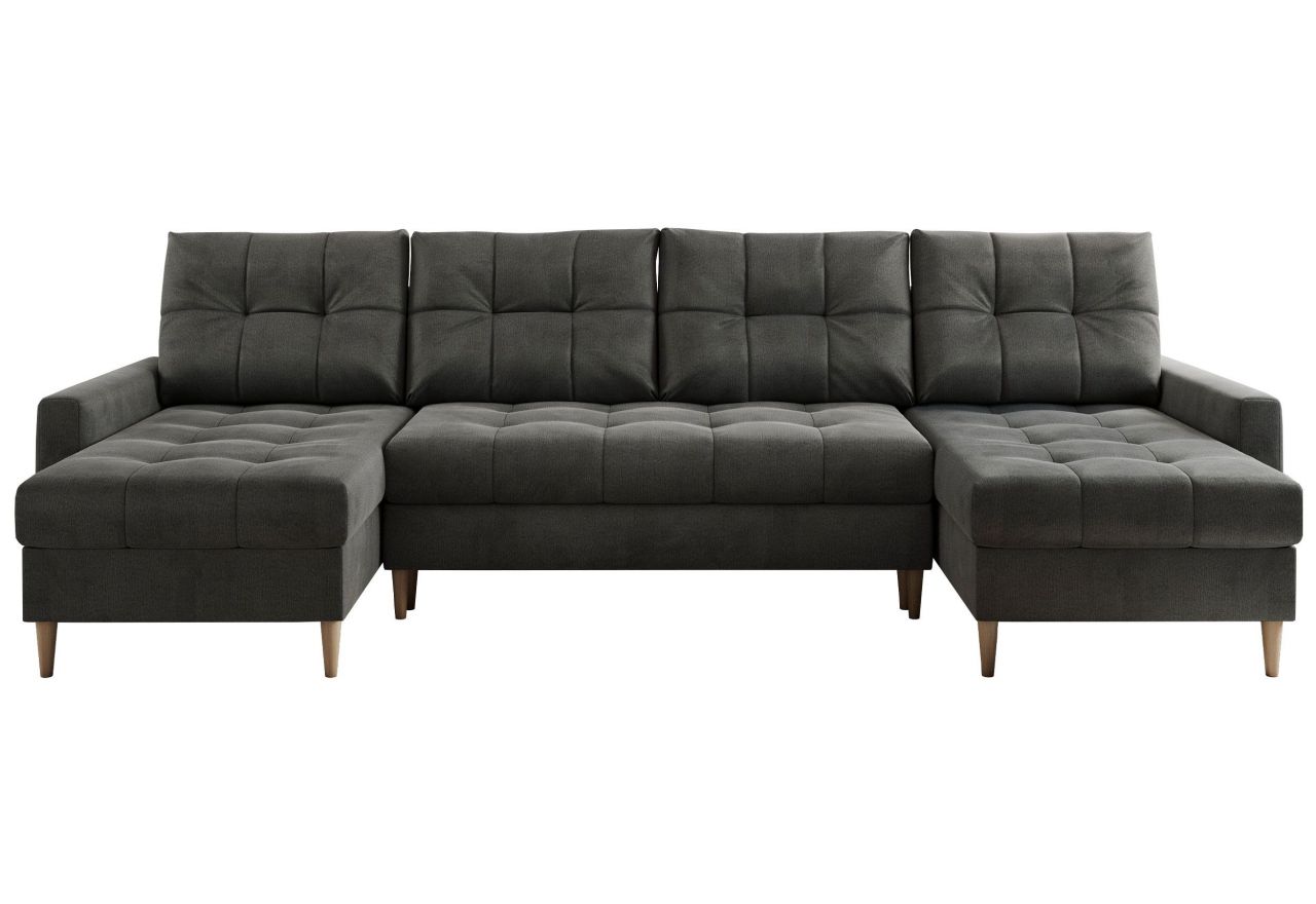 Narożnik ASTRA U - uniwersalny - ciemnoszary, welwet