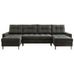 Narożnik ASTRA U - uniwersalny - ciemnoszary, welwet