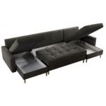 Narożnik ASTRA U - uniwersalny - ciemnoszary, welwet