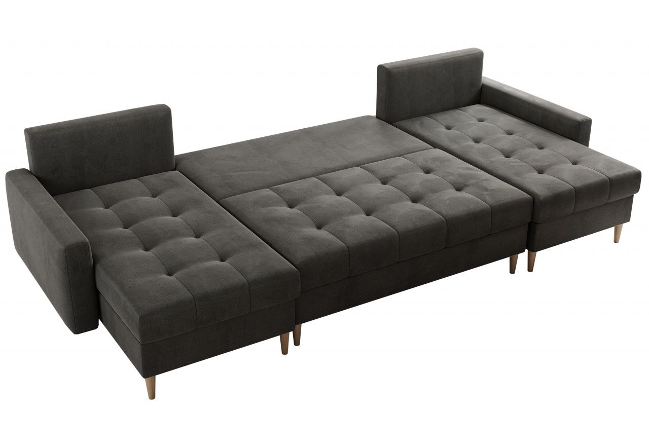 Narożnik ASTRA U - uniwersalny - ciemnoszary, welwet