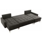 Narożnik ASTRA U - uniwersalny - ciemnoszary, welwet