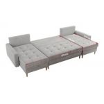 Narożnik ASTRA U - uniwersalny - jasnoszary, welwet