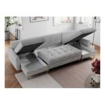 Narożnik ASTRA U - uniwersalny - jasnoszary, welwet