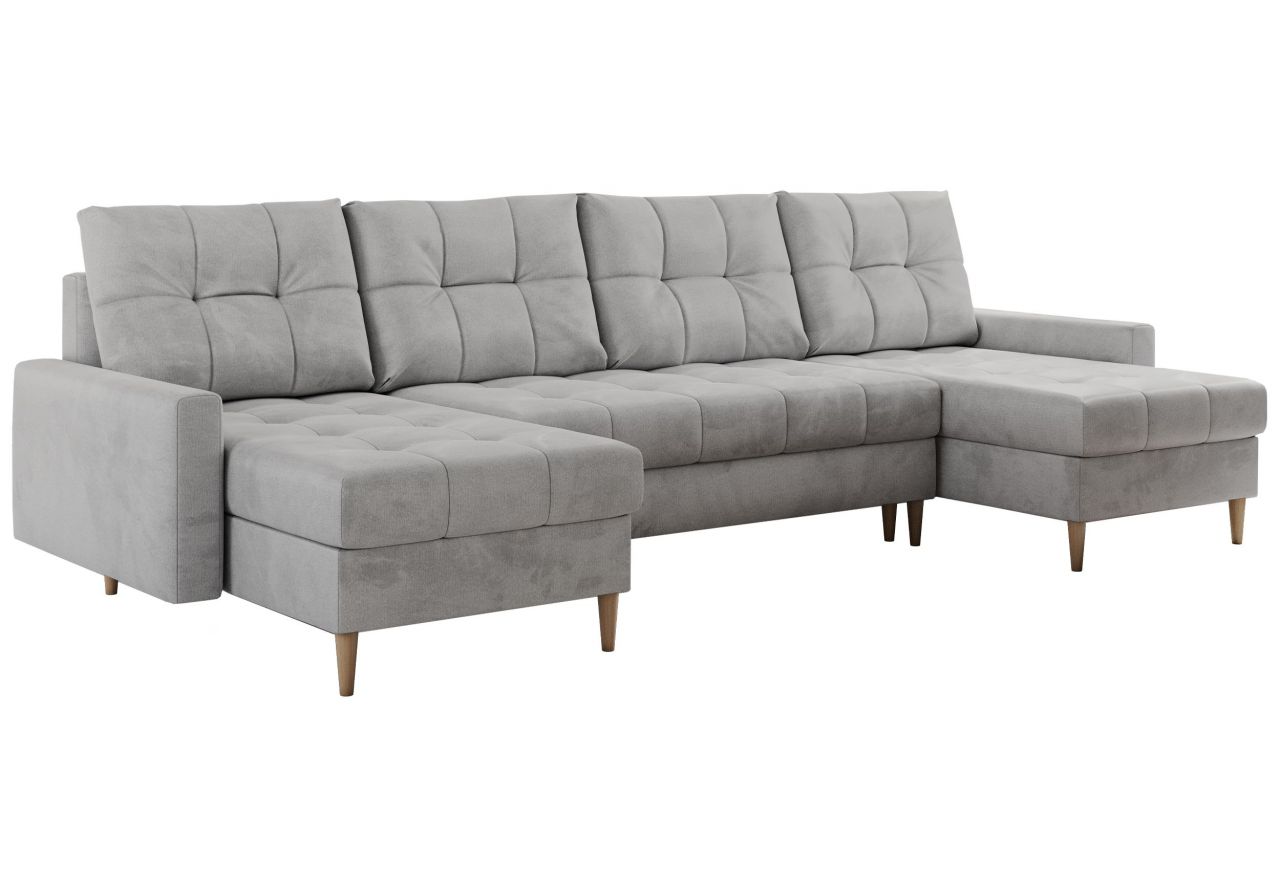 Narożnik ASTRA U - uniwersalny - jasnoszary, welwet