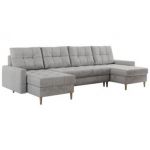 Narożnik ASTRA U - uniwersalny - jasnoszary, welwet