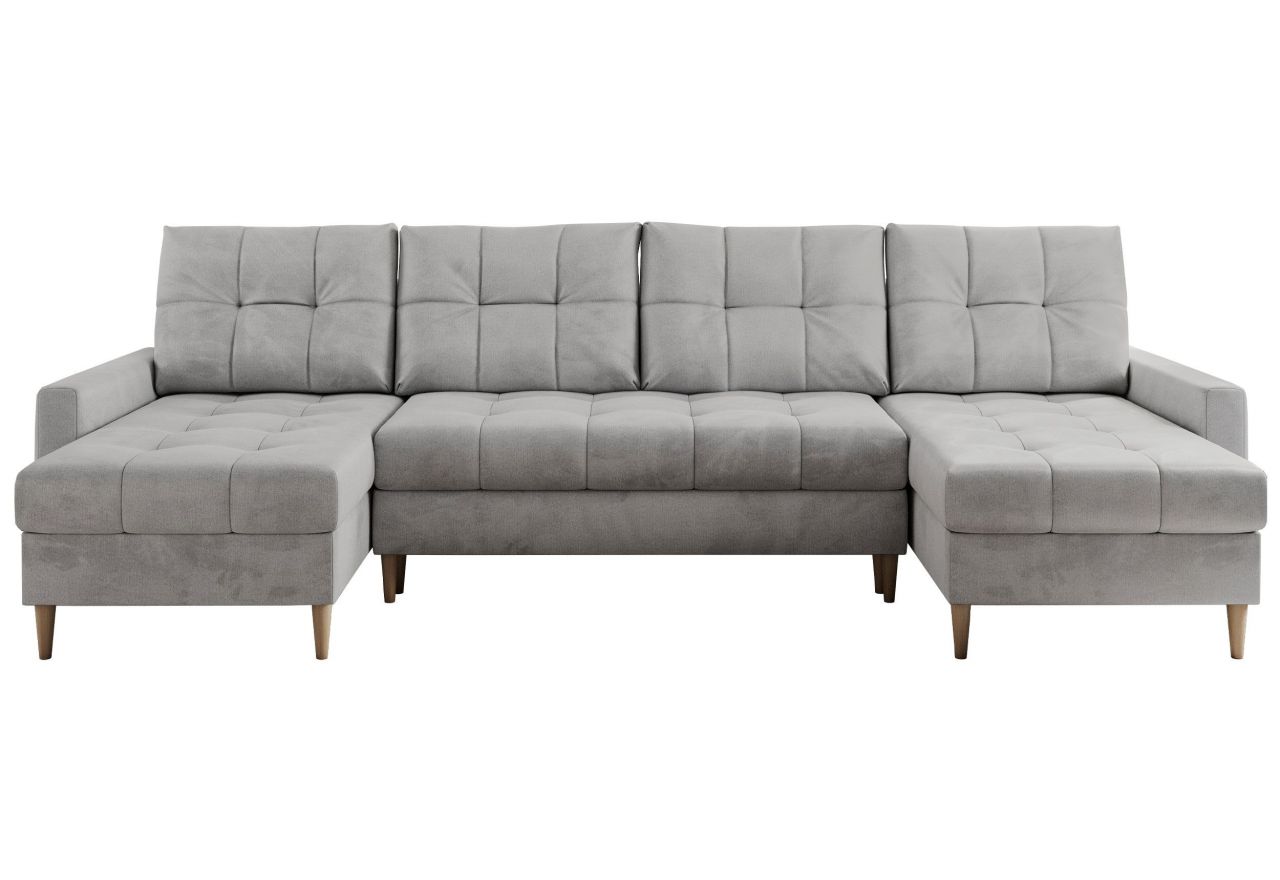 Narożnik ASTRA U - uniwersalny - jasnoszary, welwet