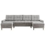 Narożnik ASTRA U - uniwersalny - jasnoszary, welwet