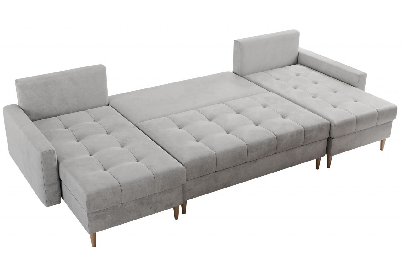 Narożnik ASTRA U - uniwersalny - jasnoszary, welwet