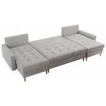 Narożnik ASTRA U - uniwersalny - jasnoszary, welwet