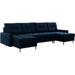 Narożnik ASTRA U - uniwersalny - ciemnoniebieski, welwet