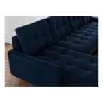 Narożnik ASTRA U - uniwersalny - ciemnoniebieski, welwet