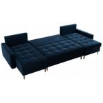 Narożnik ASTRA U - uniwersalny - ciemnoniebieski, welwet