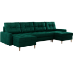 Narożnik ASTRA U - uniwersalny - ciemnozielony, welwet