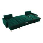 Narożnik ASTRA U - uniwersalny - ciemnozielony, welwet