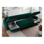 Narożnik ASTRA U - uniwersalny - ciemnozielony, welwet