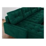 Narożnik ASTRA U - uniwersalny - ciemnozielony, welwet