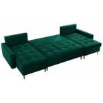 Narożnik ASTRA U - uniwersalny - ciemnozielony, welwet