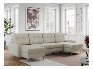 Narożnik ASTRA U - uniwersalny - beżowy, welwet