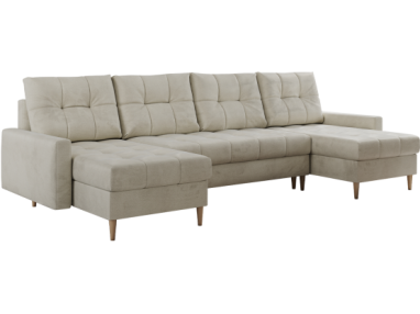 Narożnik ASTRA U - uniwersalny - beżowy, welwet