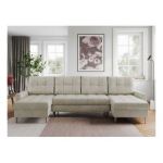 Narożnik ASTRA U - uniwersalny - beżowy, welwet