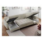 Narożnik ASTRA U - uniwersalny - beżowy, welwet