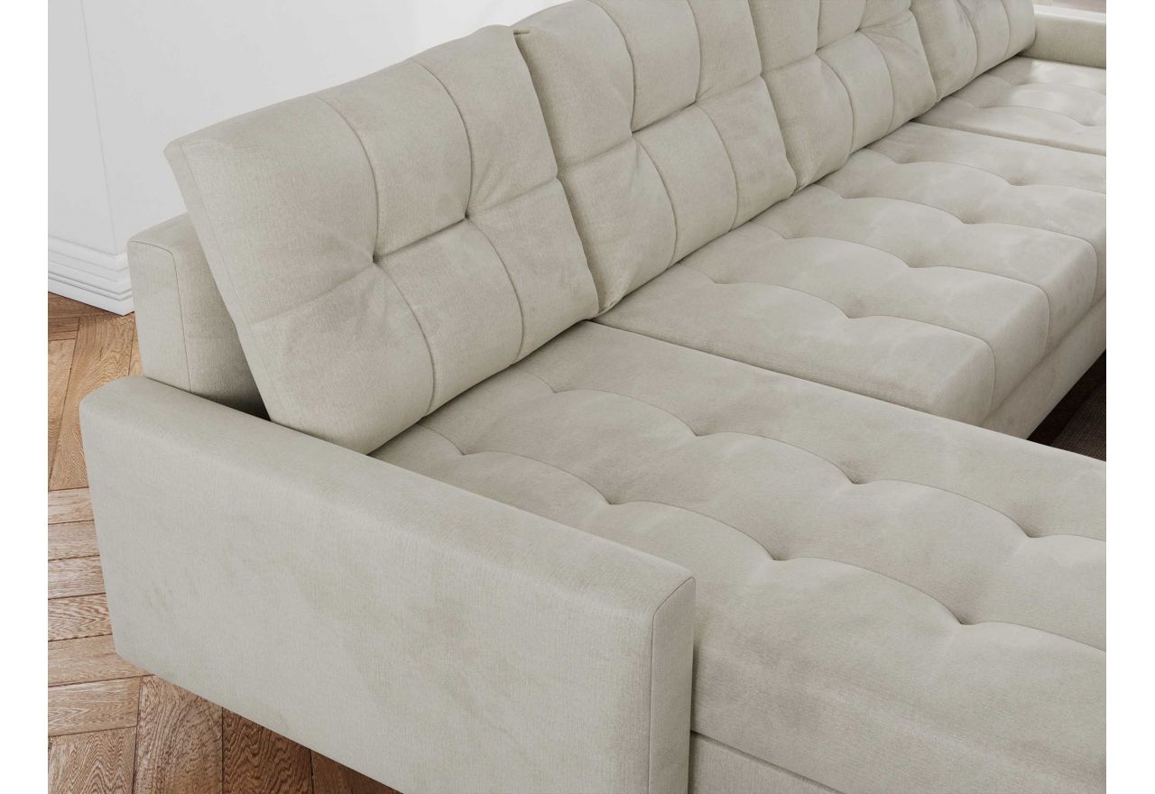 Narożnik ASTRA U - uniwersalny - beżowy, welwet